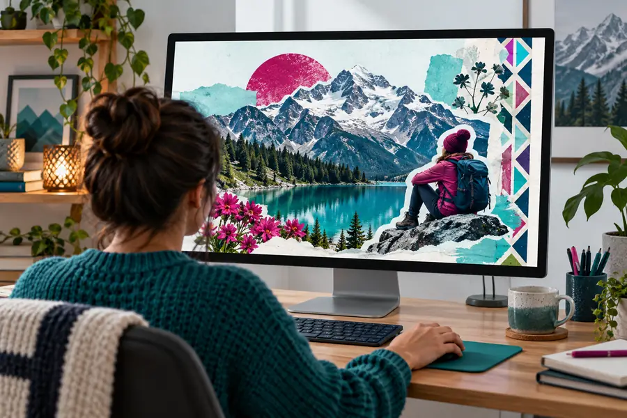 Image editing workspace shown on a personal computer